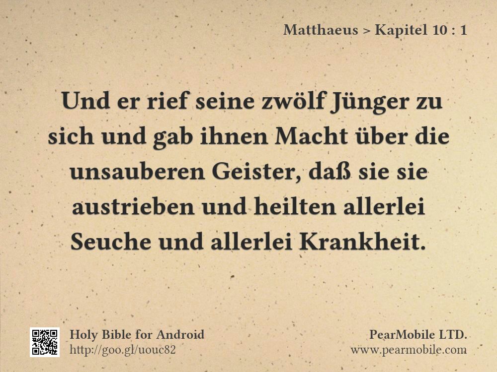 Matthaeus, Kapitel 10:1